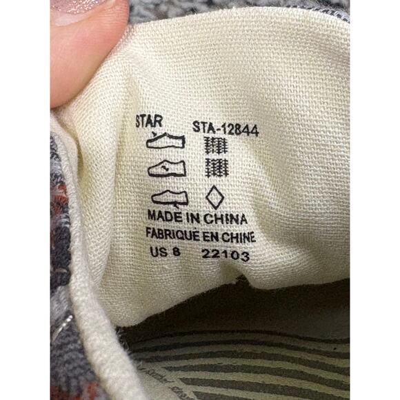 Taos Footwear Star Plaid Lace Up Sneakers Women's 8 Gray Preppy Academia Neutral - Picture 10 of 10